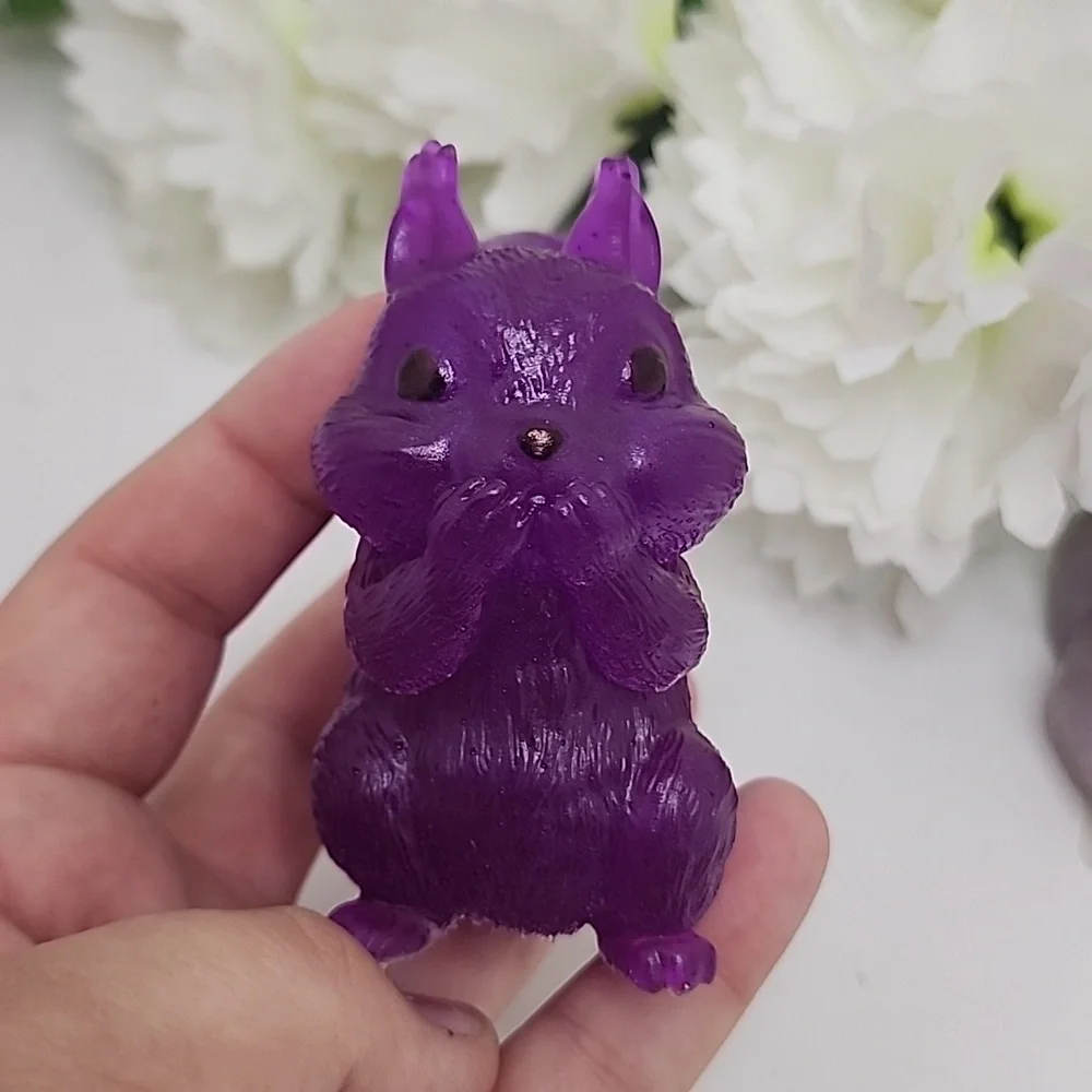 Purple and Gray Squirrel Figurines - Picture 4 of 5